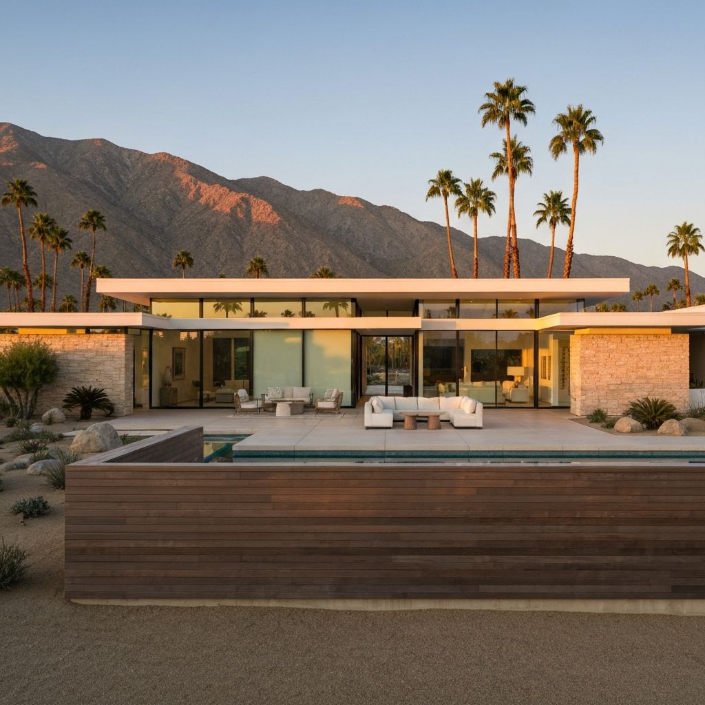 Modern finished desert home with mountain views in Coachella Valley