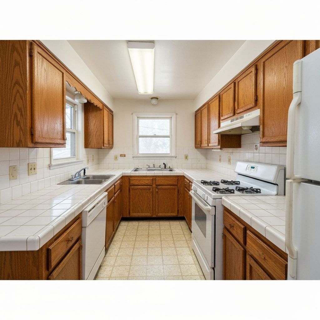 Dated 1980s kitchen before renovation